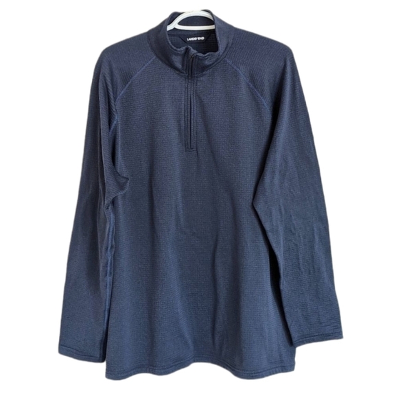 LANDS' END Quarter zip fleece Navy blue pull shirt XL @W - Picture 1 of 9